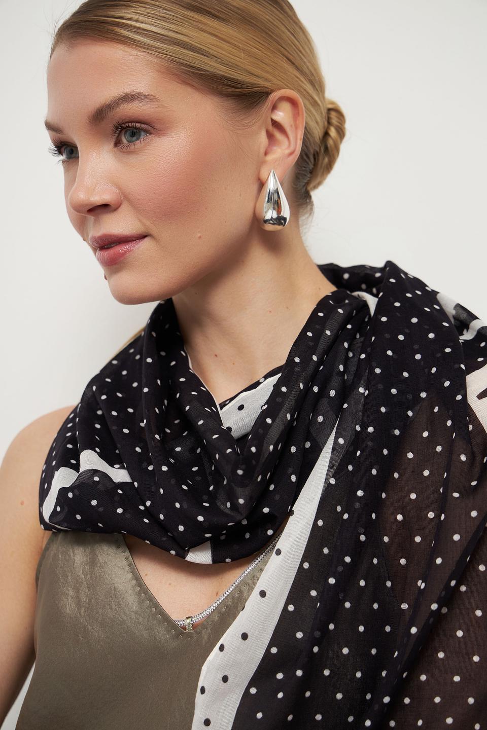 Шарф Marc O Polo в горошек чёрный