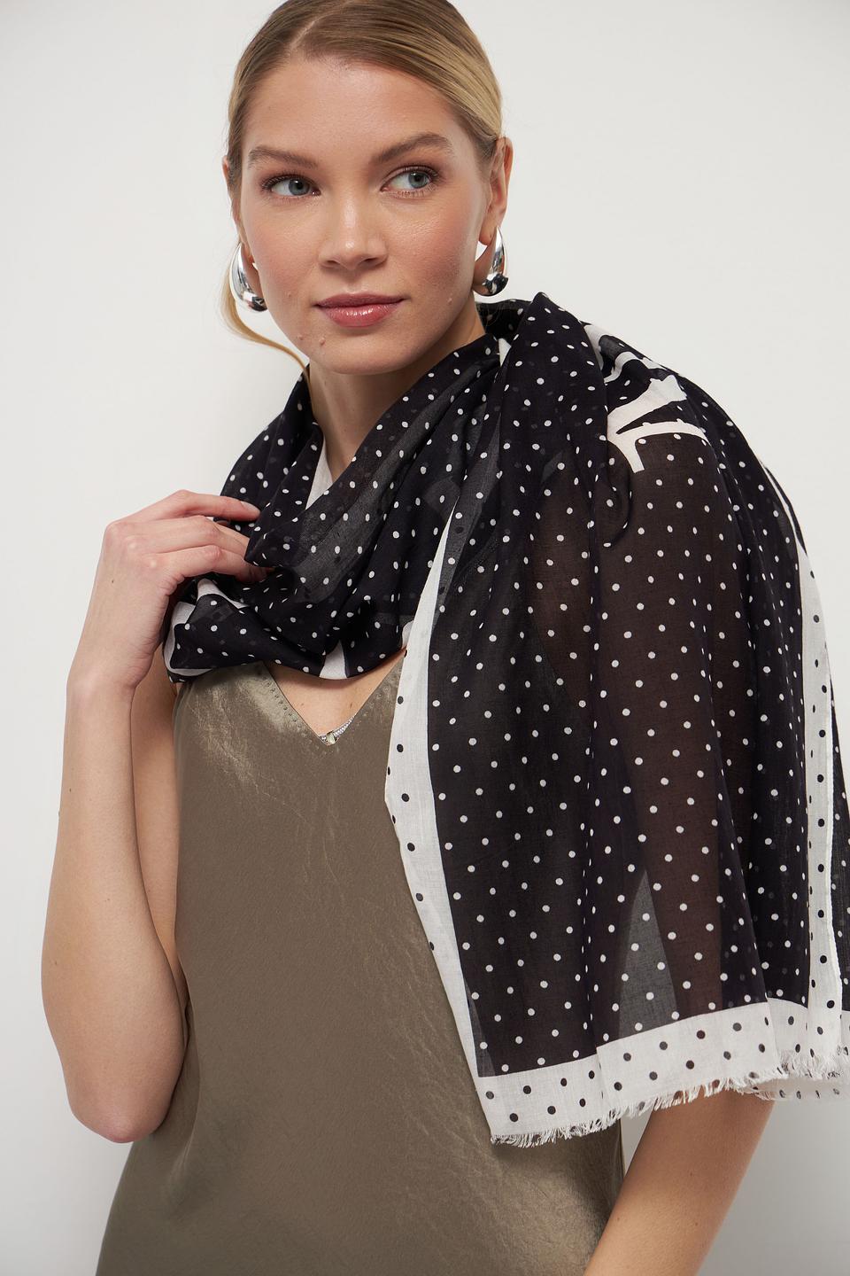 Шарф Marc O Polo в горошек чёрный