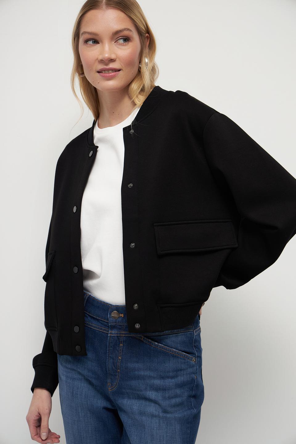 Жакет Oui чёрный бомбер