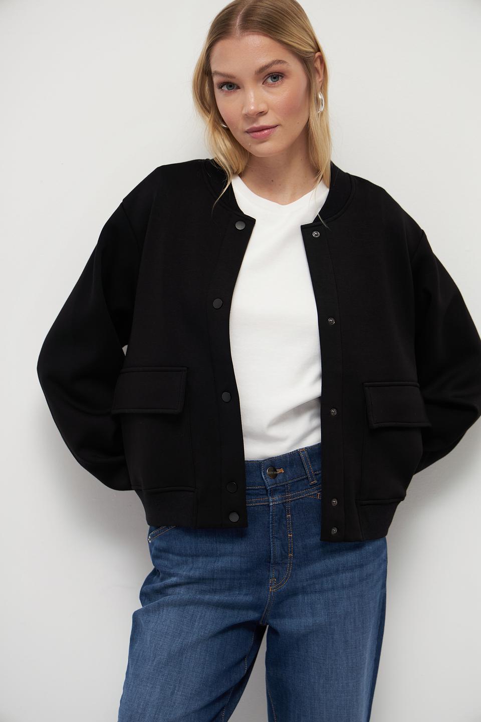 Жакет Oui чёрный бомбер