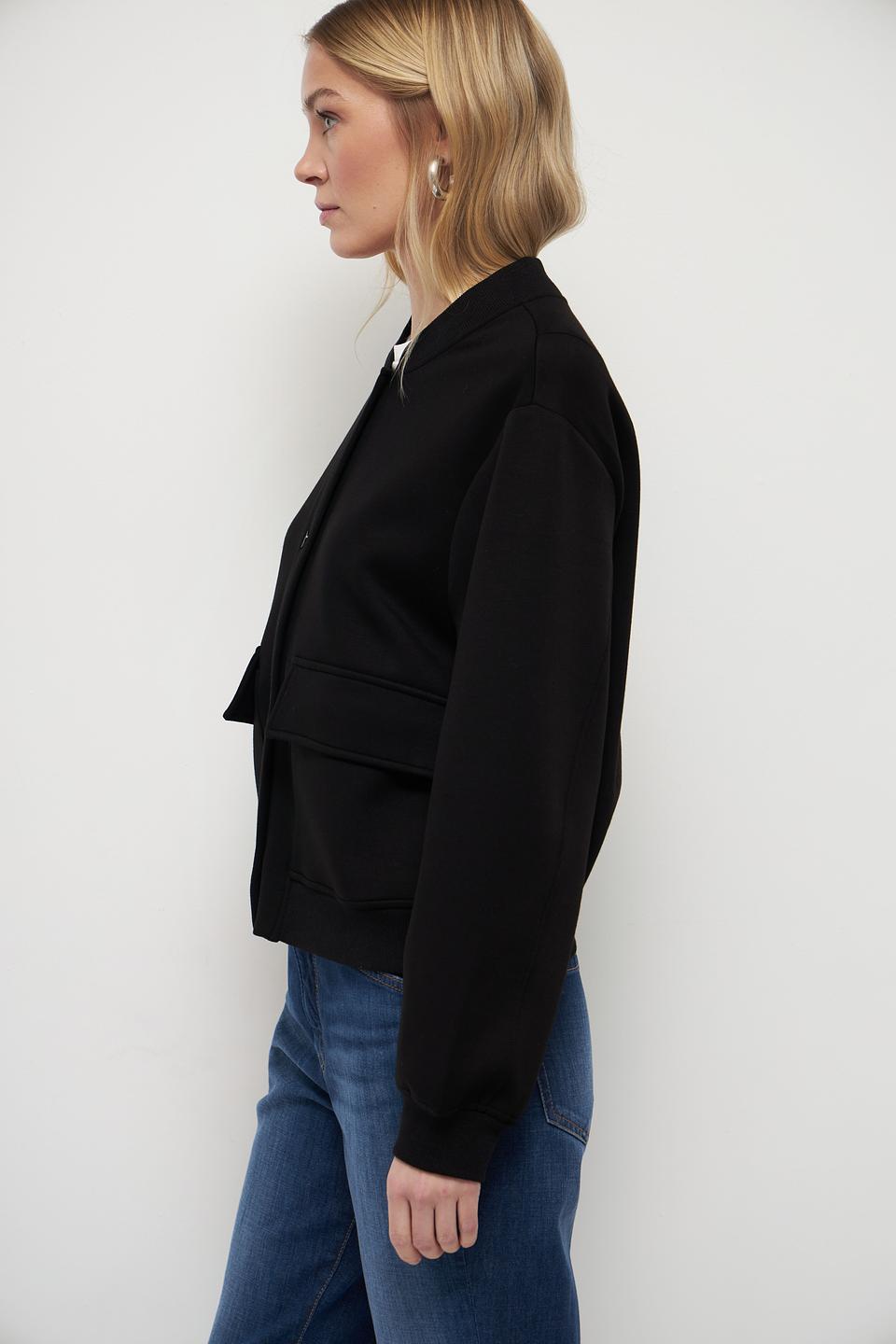 Жакет Oui чёрный бомбер