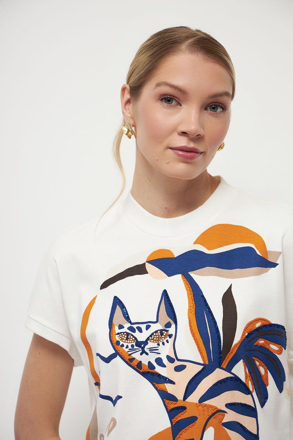Футболка Marc Cain с принтом кота