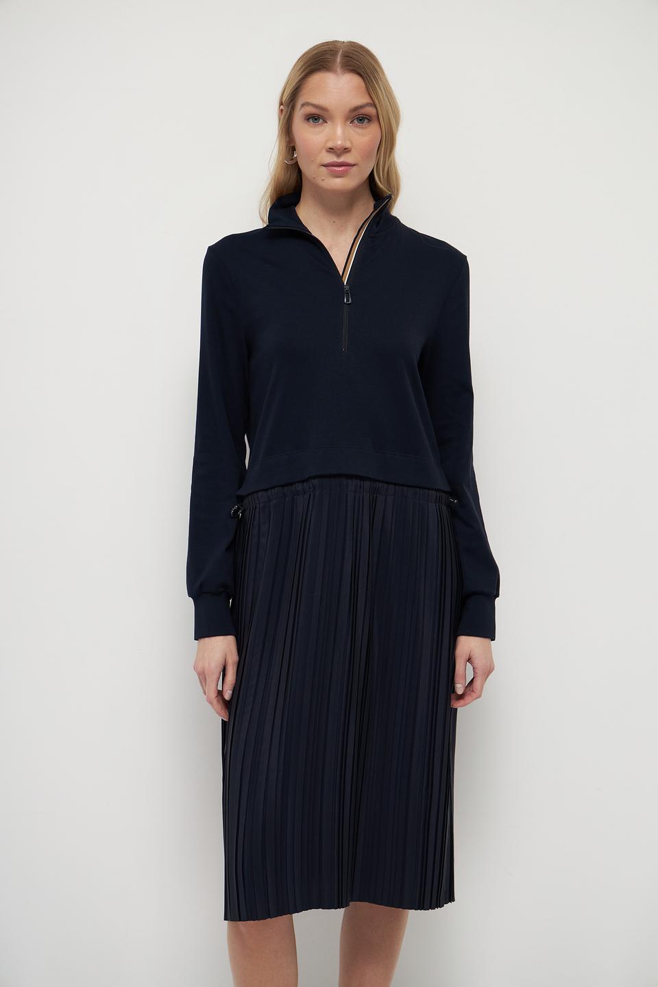 Платье Marc Cain плиссе тёмно-синее