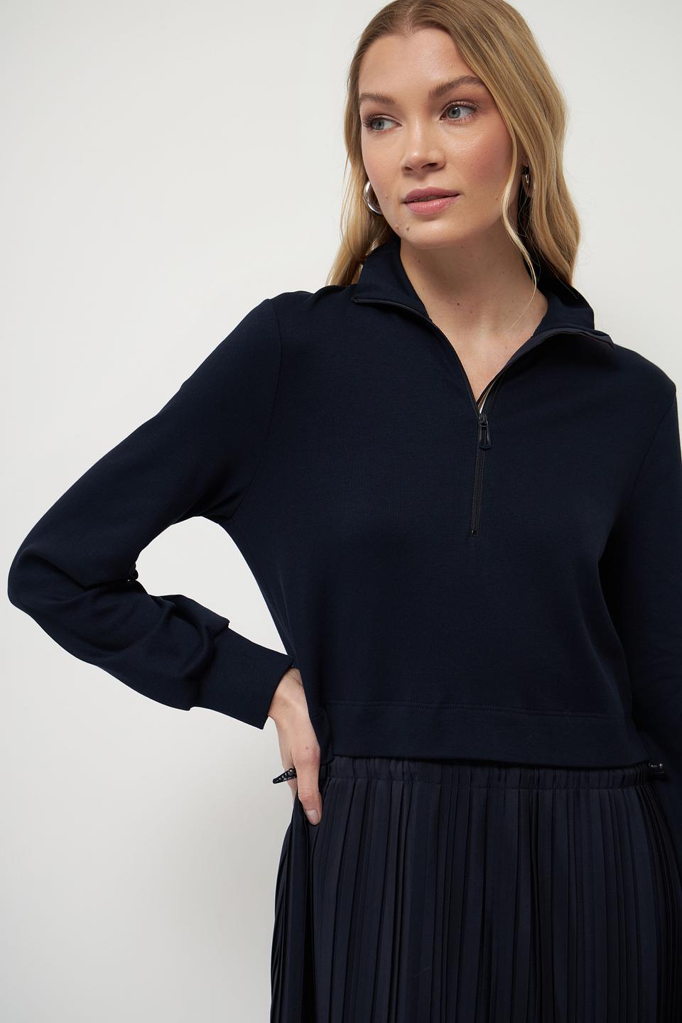 Платье Marc Cain плиссе тёмно-синее