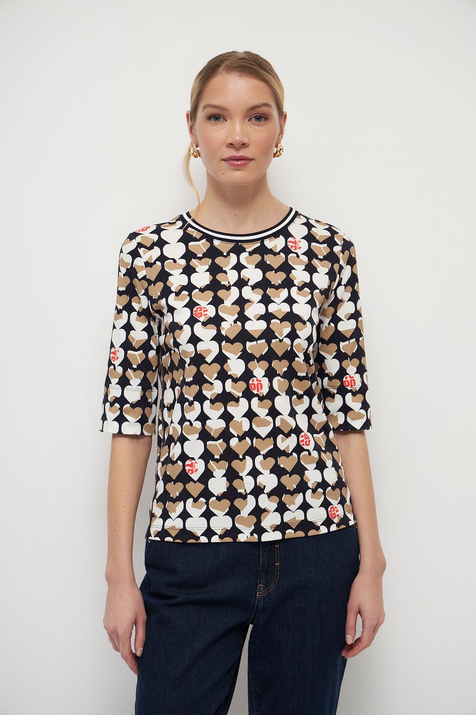 Футболка Marc Cain с сердцами чёрный