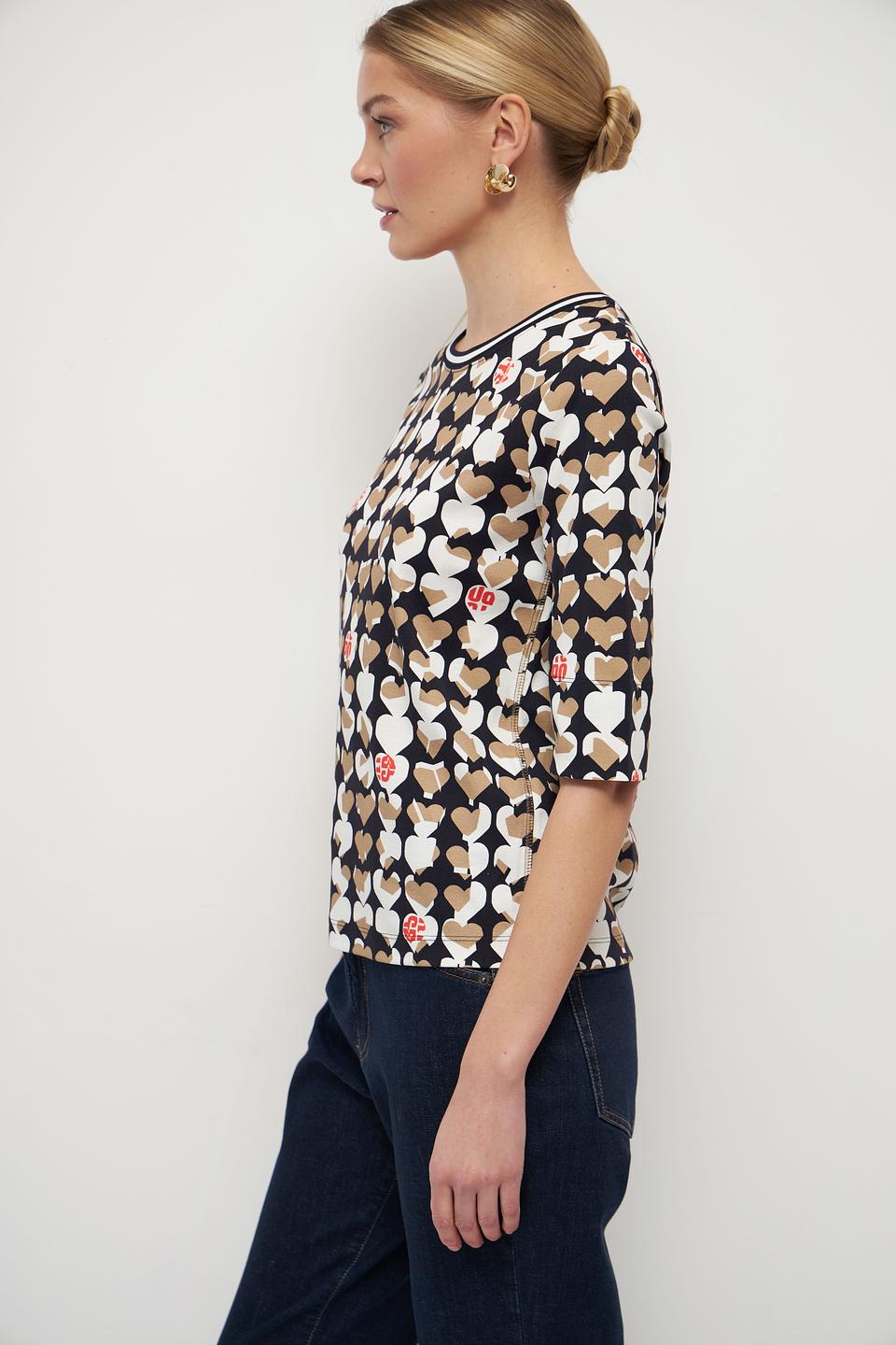 Футболка Marc Cain с сердцами чёрный