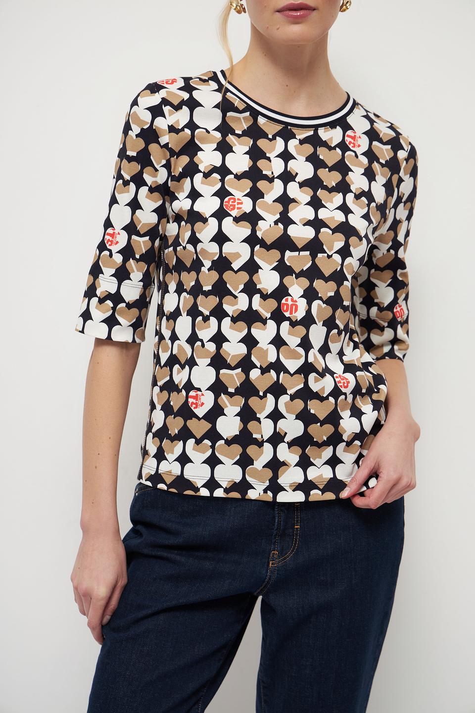 Футболка Marc Cain с сердцами чёрный