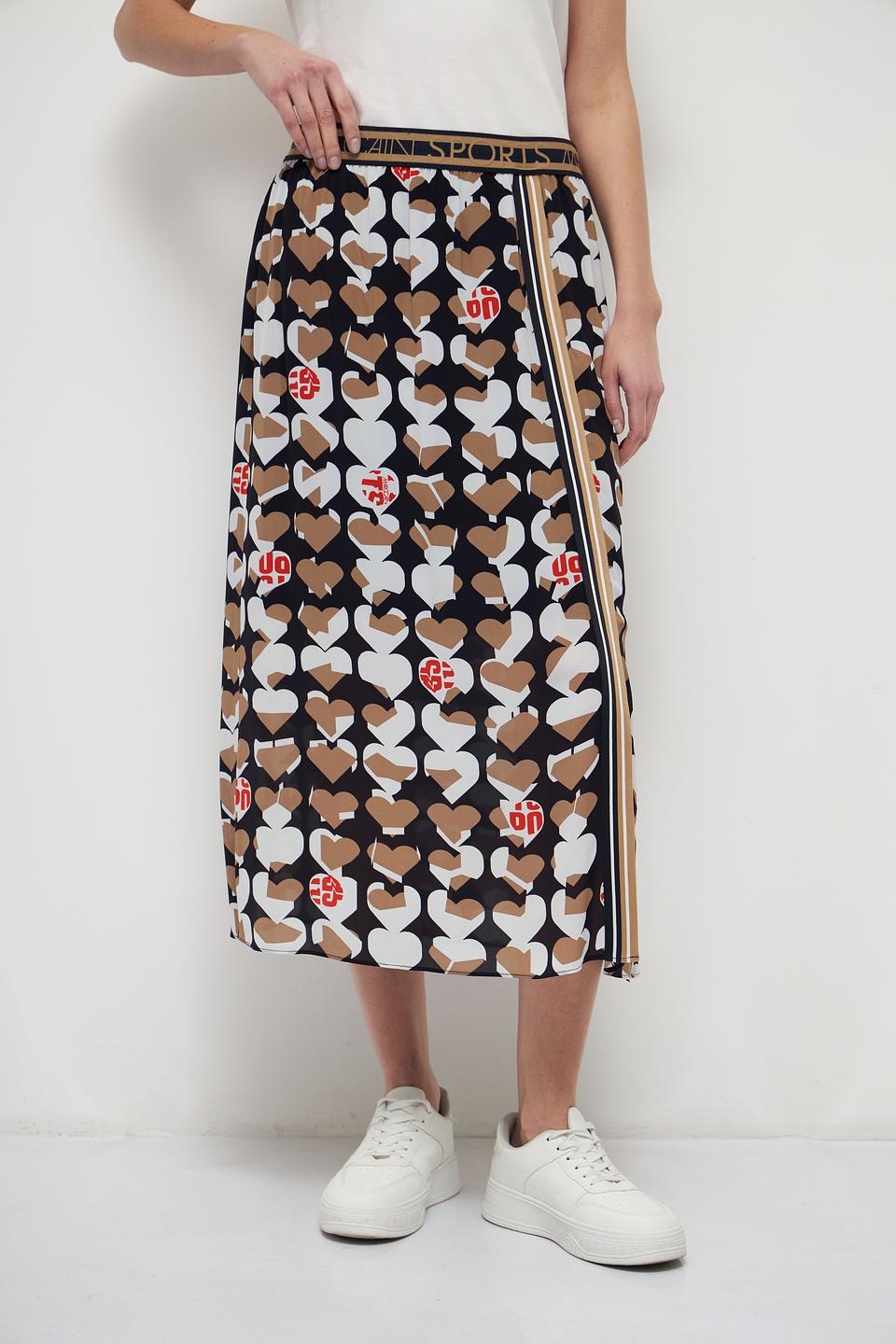 Юбка Marc Cain с принтом сердец