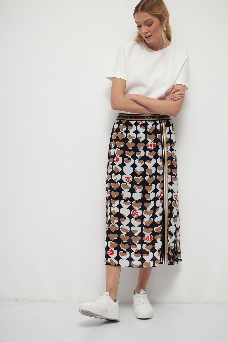 Юбка Marc Cain с принтом сердец