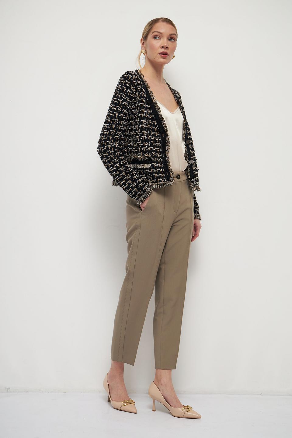 Жакет Lecomte чёрный с бахромой