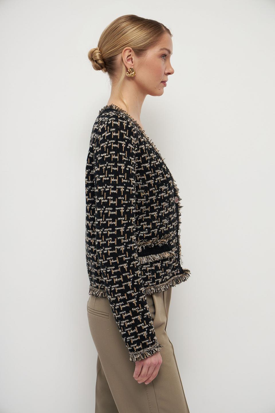 Жакет Lecomte чёрный с бахромой