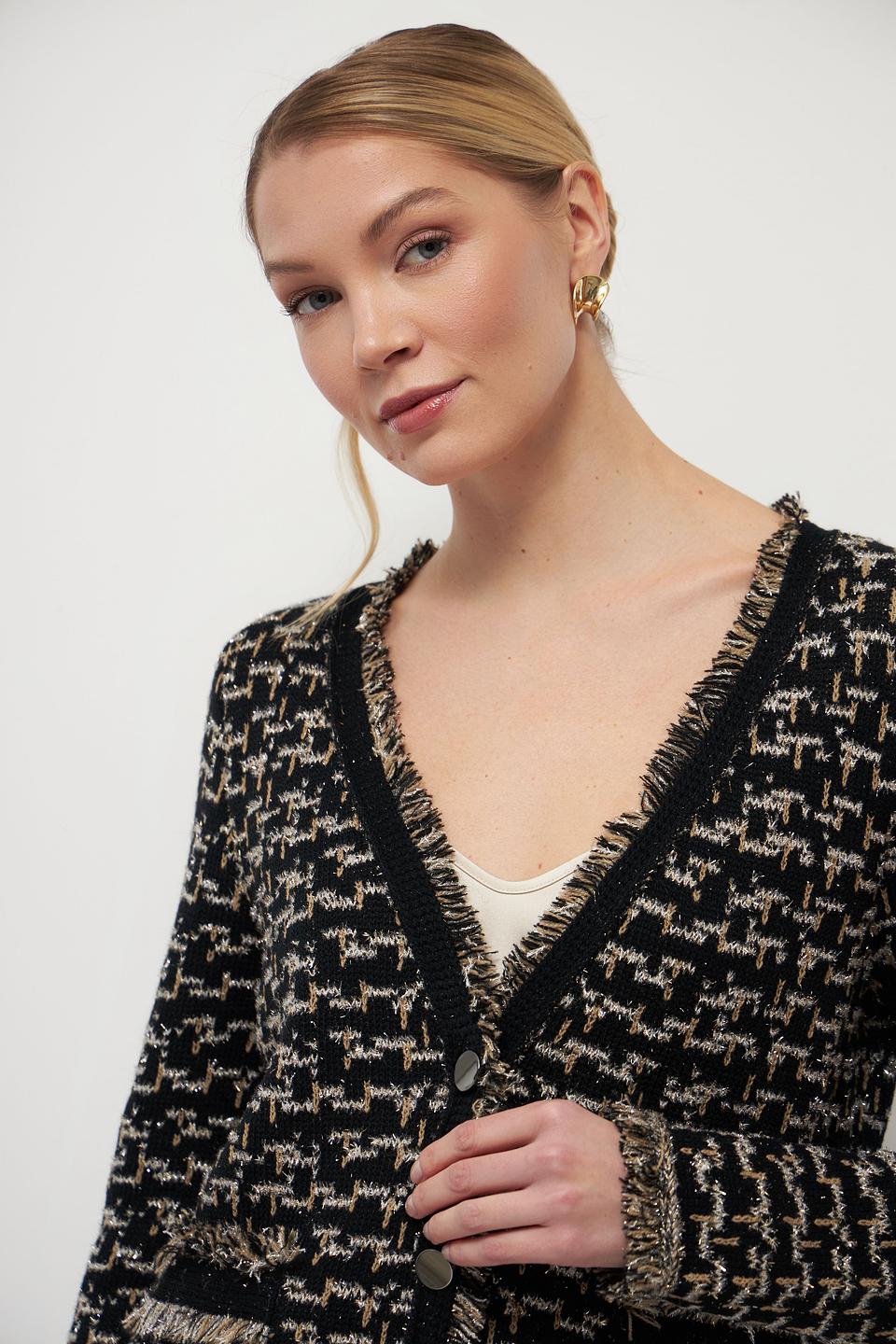 Жакет Lecomte чёрный с бахромой