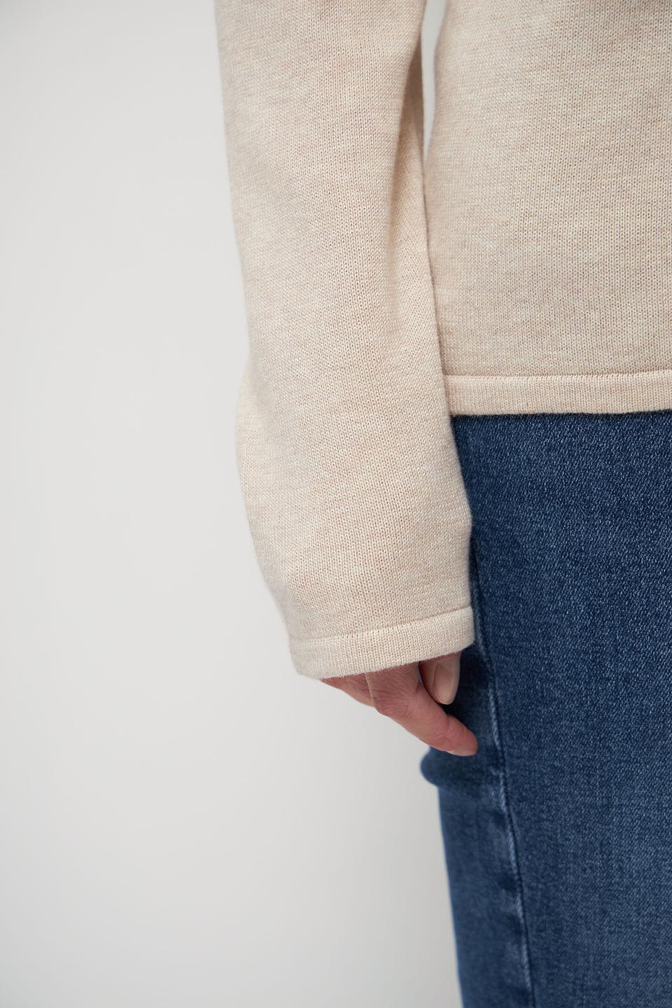 Пуловер Tom Tailor бежевый V-образный вырез