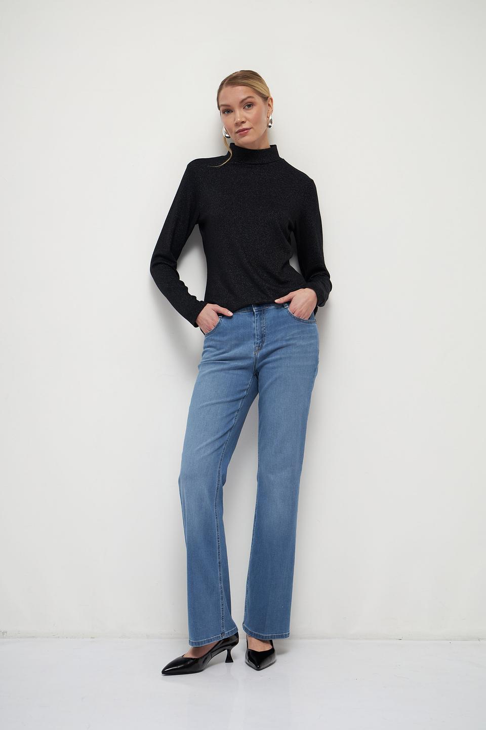 Водолазка Lecomte с блестками черная