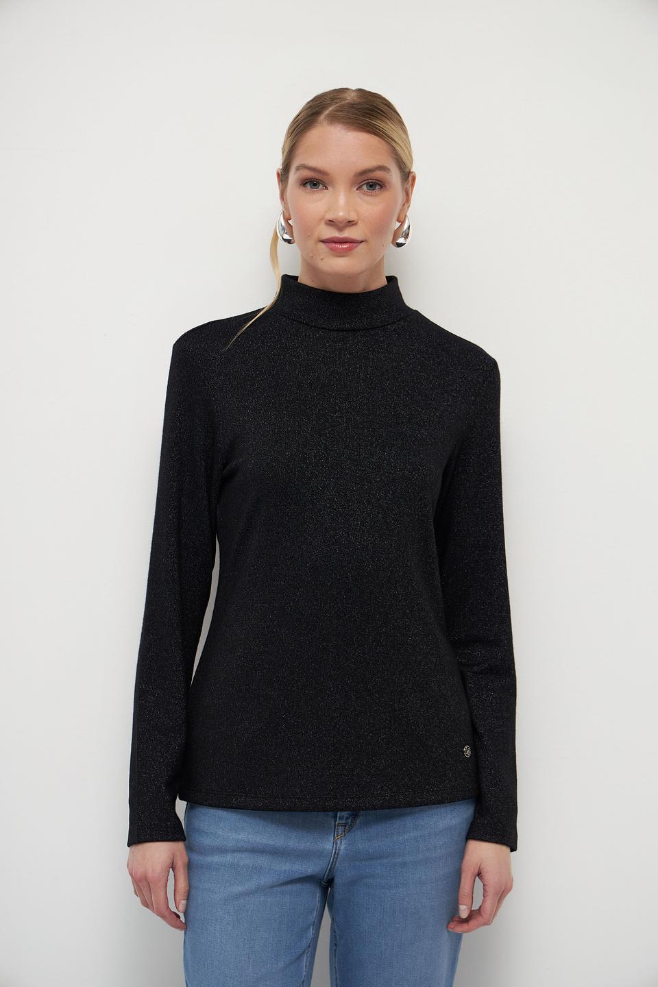 Водолазка Lecomte с блестками черная