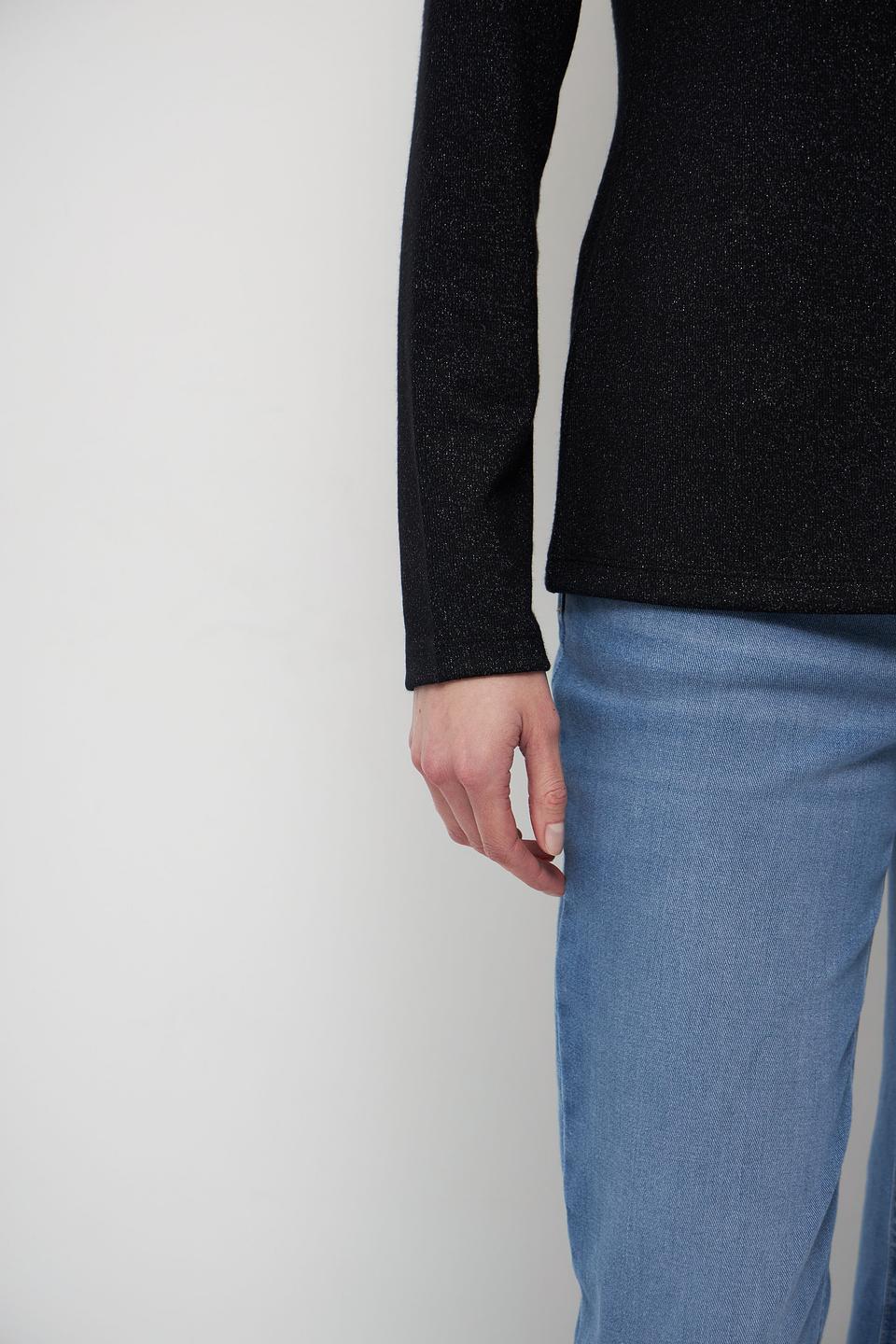 Водолазка Lecomte с блестками черная