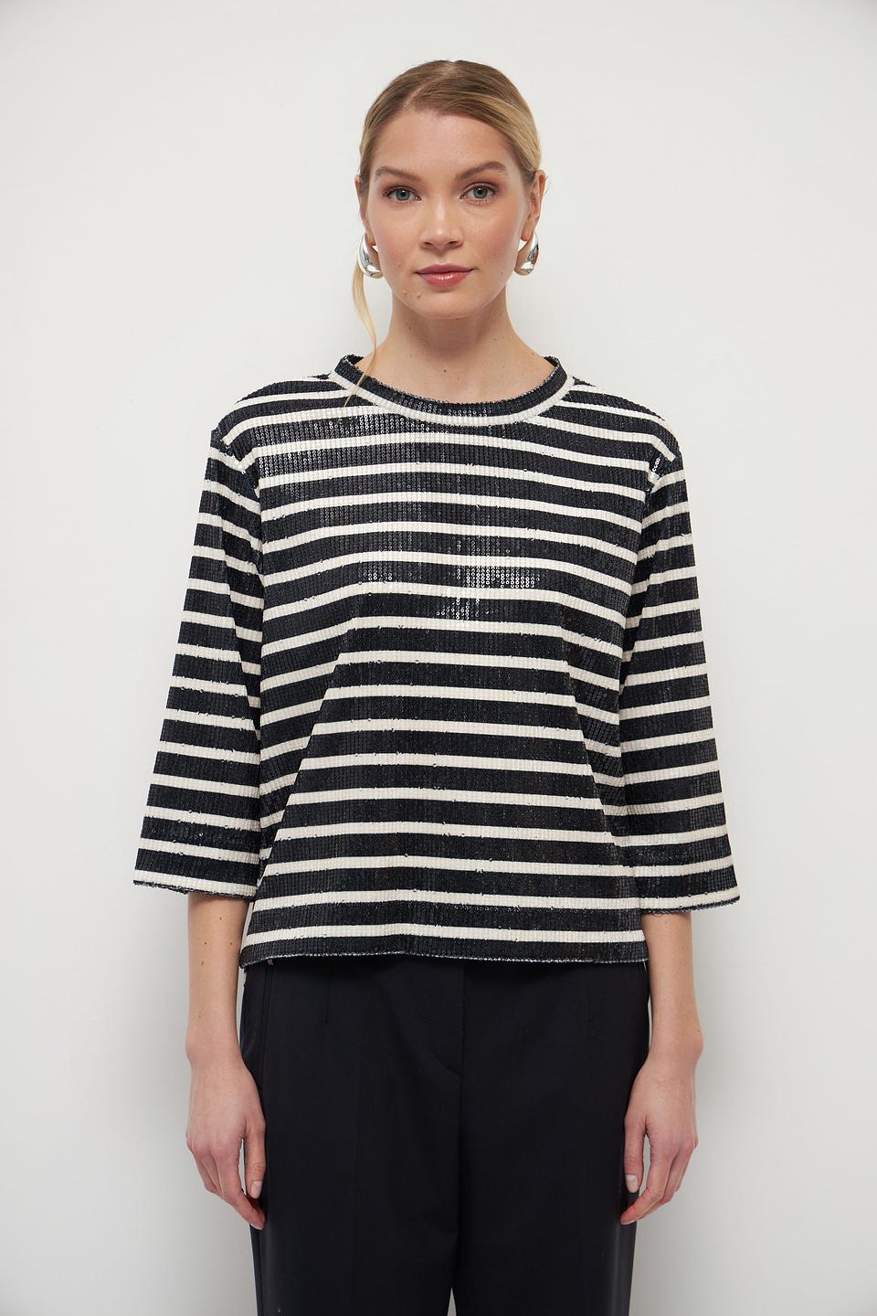 Пуловер Lecomte в полоску