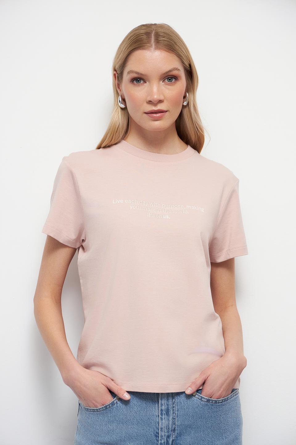 Футболка Marc O Polo с принтом розовая