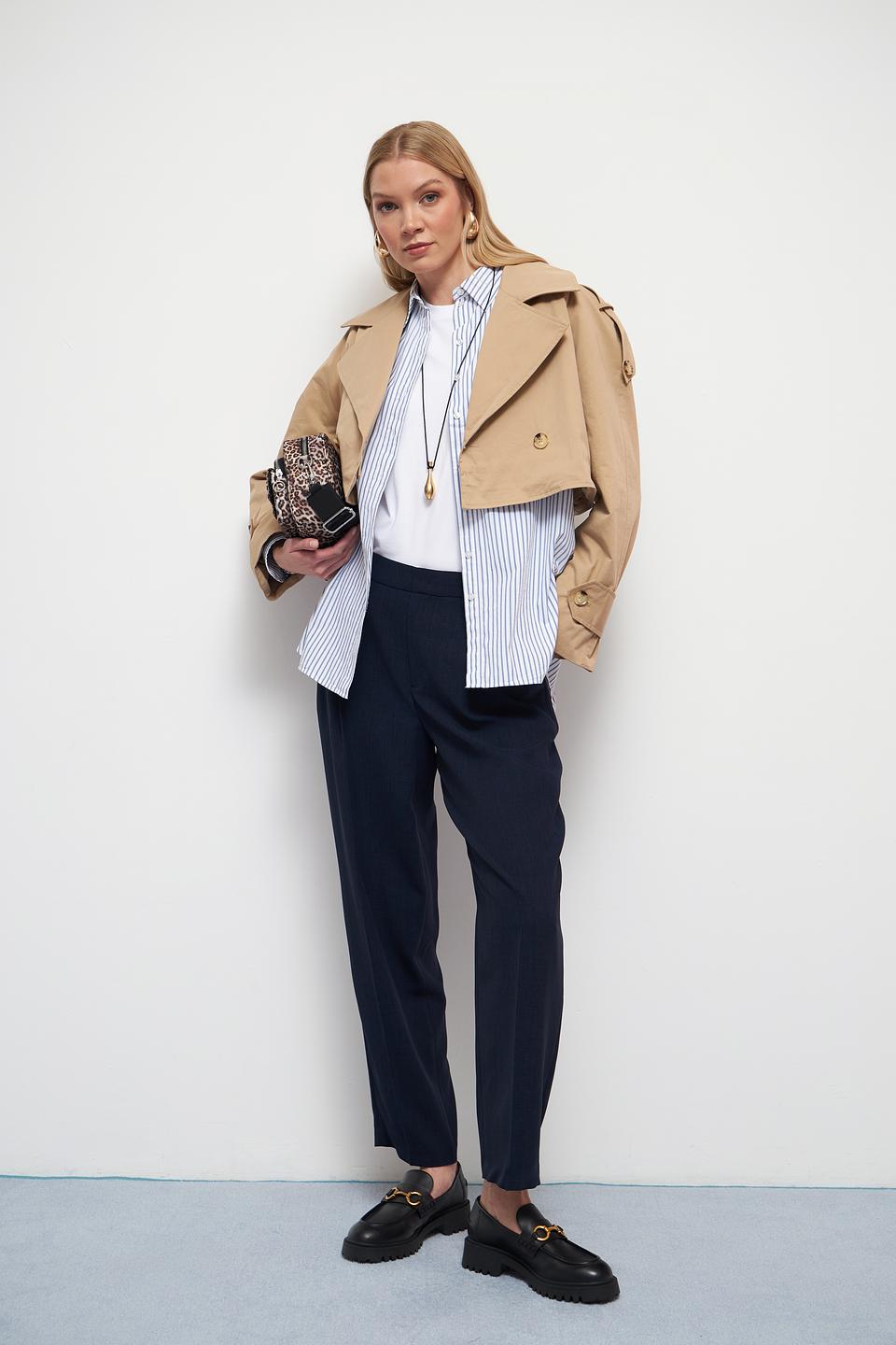 Брюки классические Oui тёмно-синие