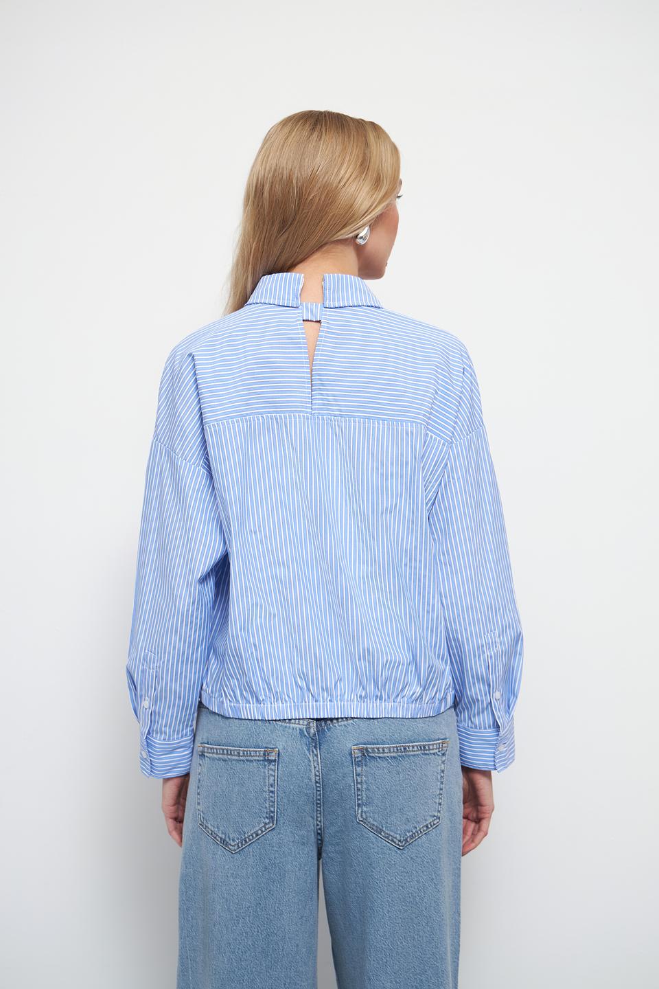 Рубашка Oui в полоску голубую
