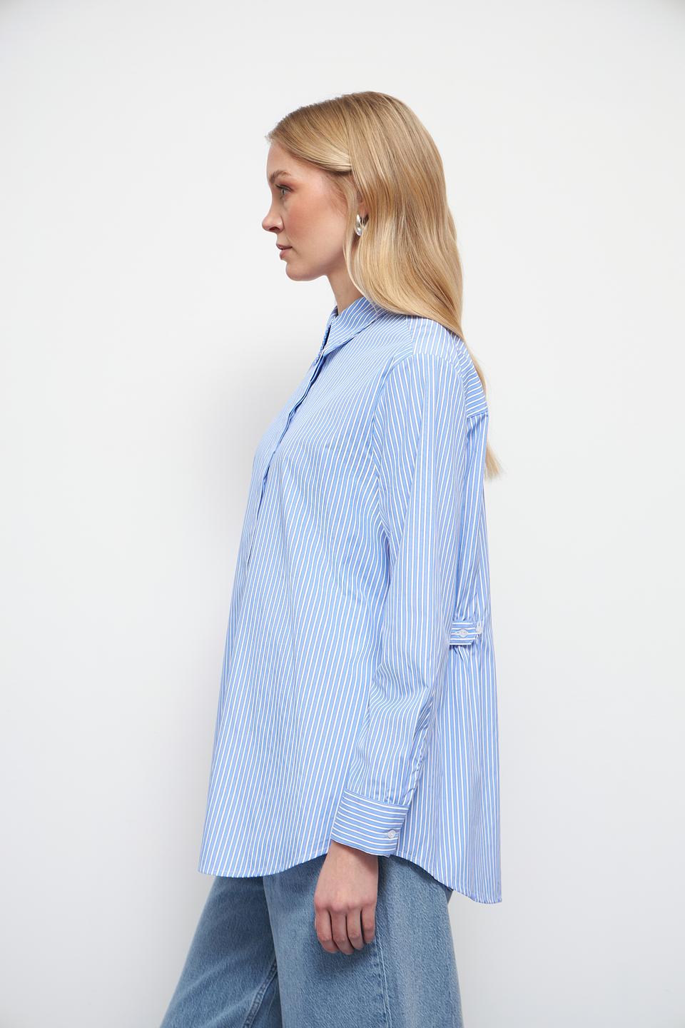 Рубашка Oui в полоску голубую