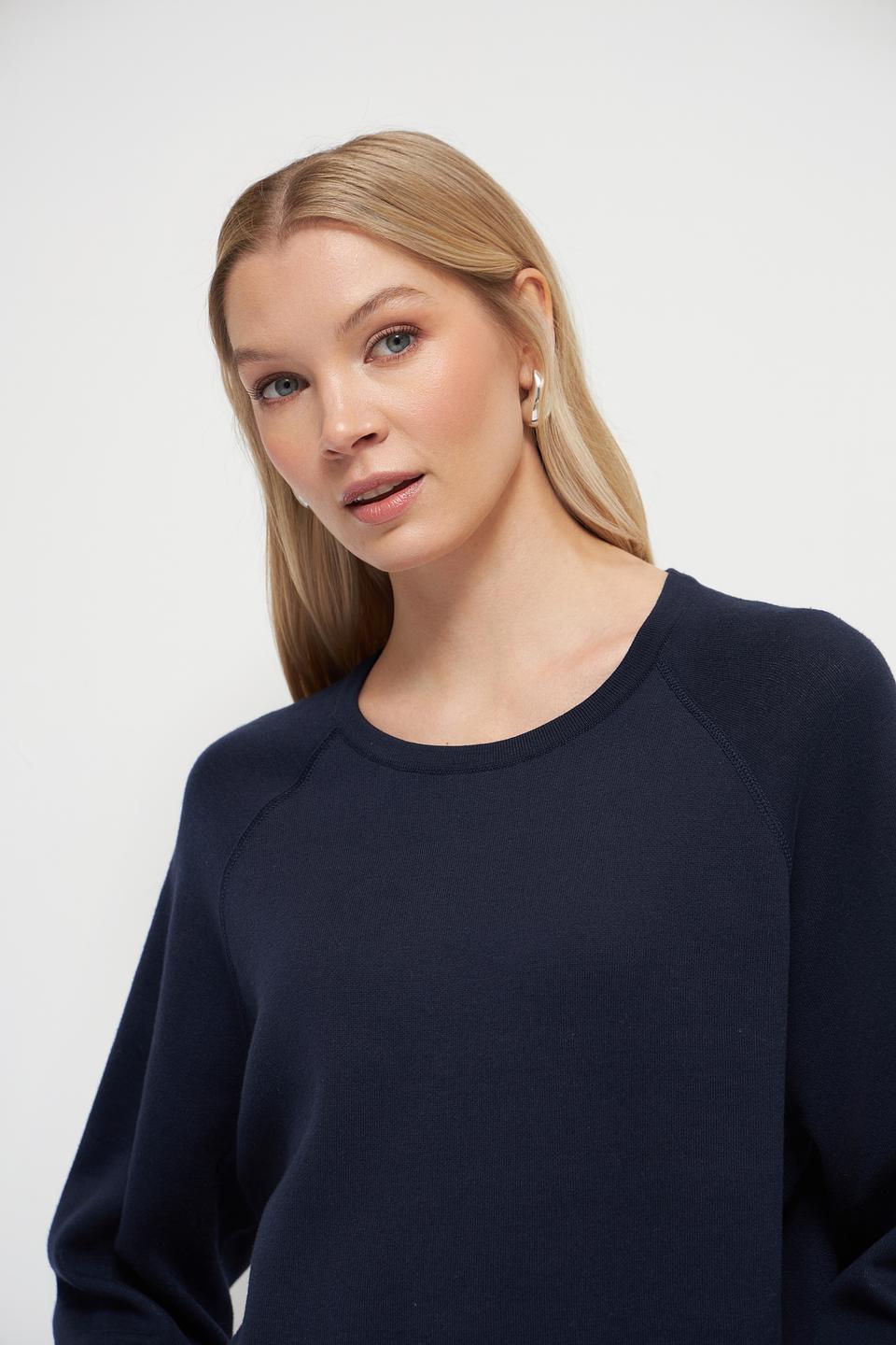 Пуловер Oui с завязками темно-синий