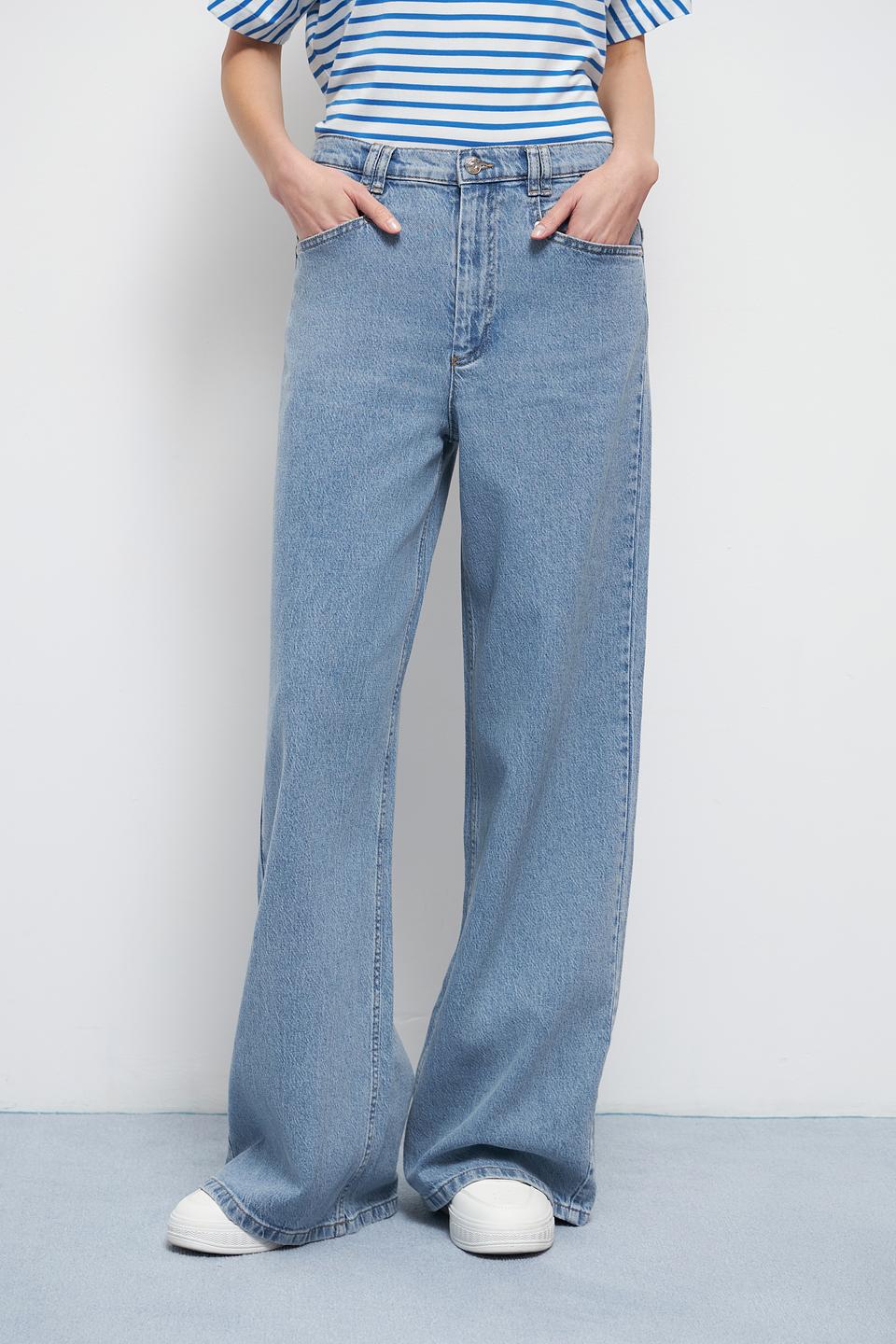 Джинсы широкого кроя Oui голубые