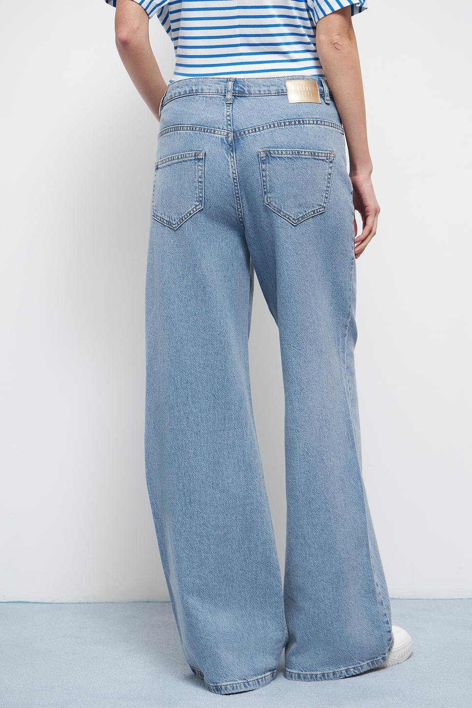 Джинсы широкого кроя Oui голубые