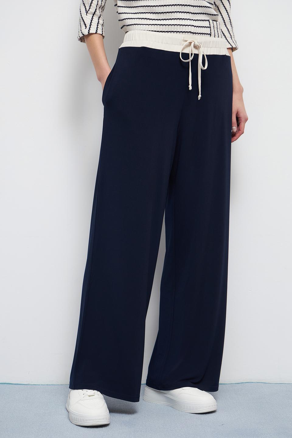 Брюки клёш Oui тёмно-синие