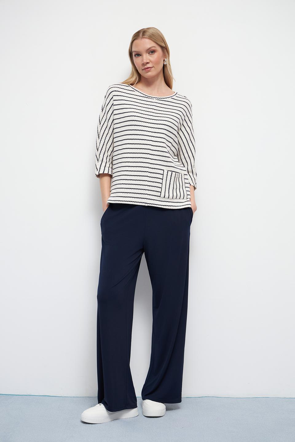 Брюки клёш Oui тёмно-синие