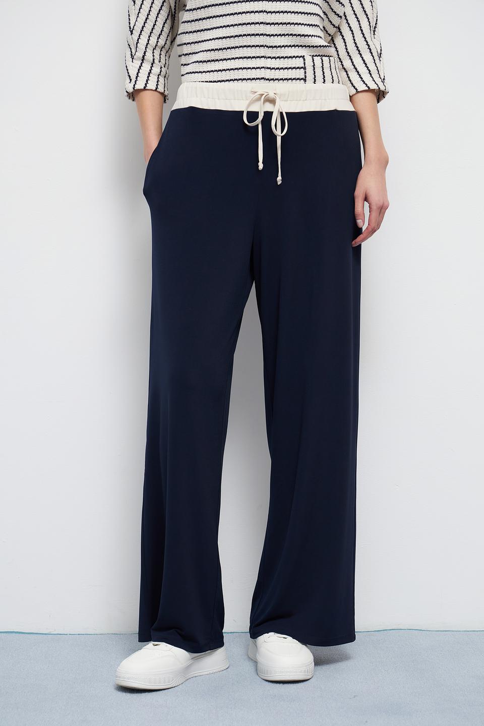 Брюки клёш Oui тёмно-синие