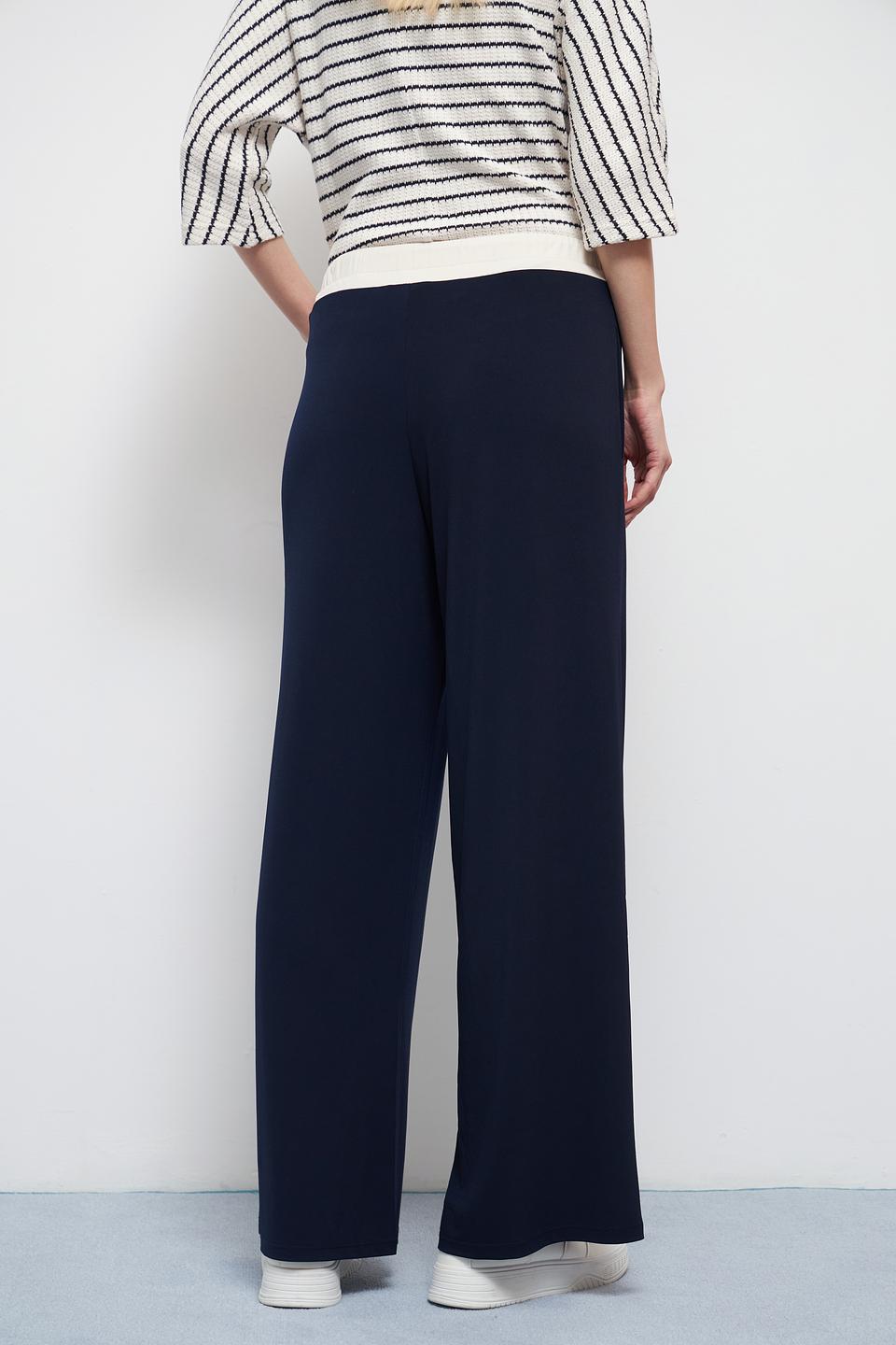 Брюки клёш Oui тёмно-синие
