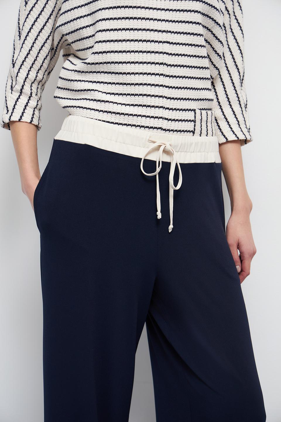 Брюки клёш Oui тёмно-синие