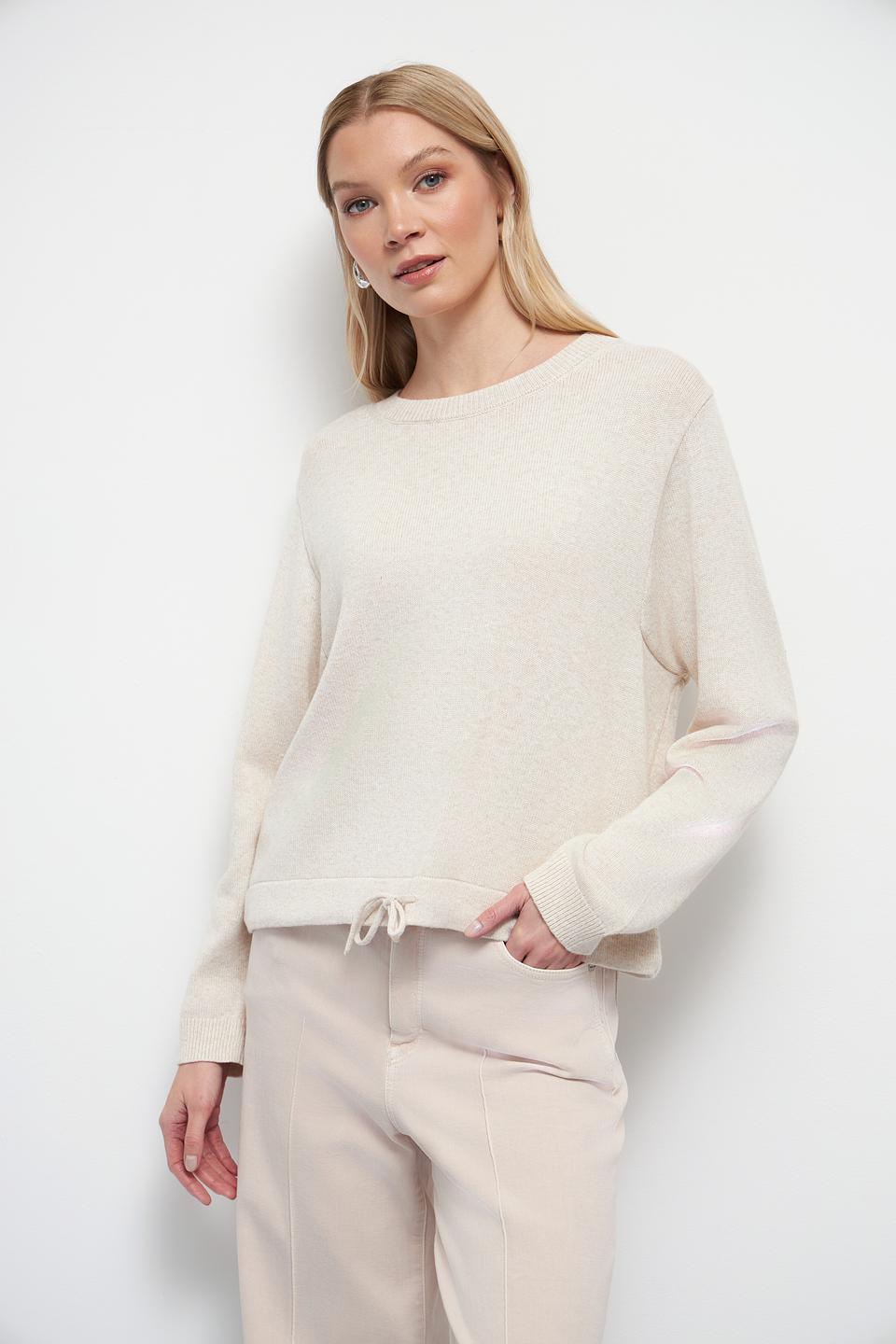 Пуловер Oui бежевый