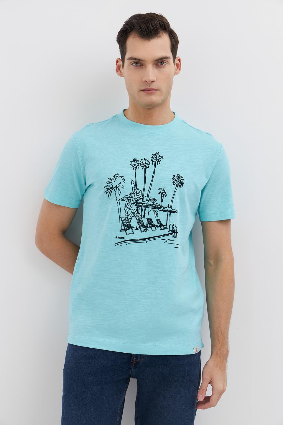 Футболка Lerros с принтом бирюзовый