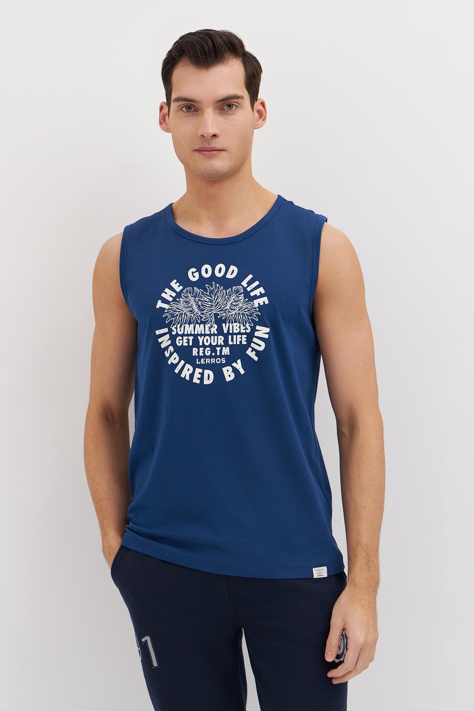 Майка Lerros с принтом синяя