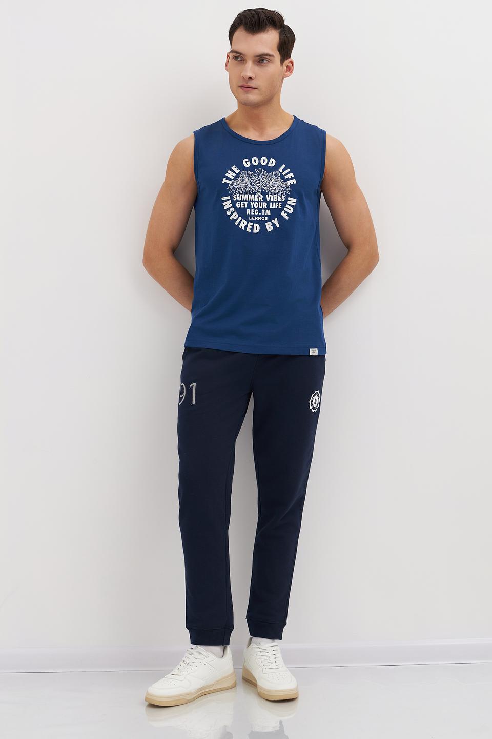 Майка Lerros с принтом синяя