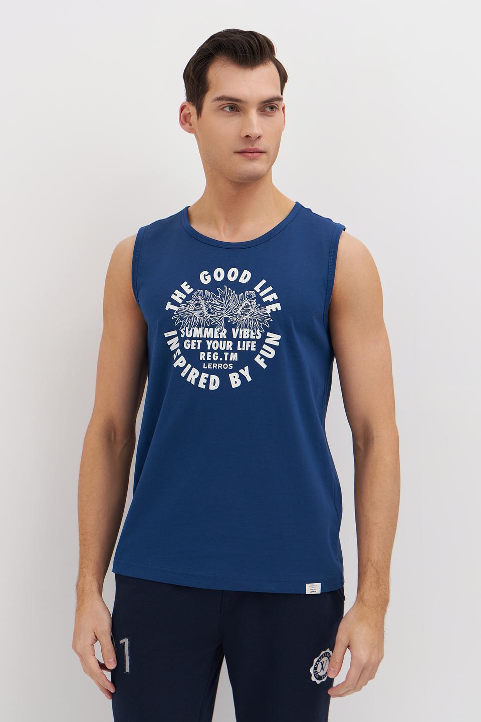 Майка Lerros с принтом синяя