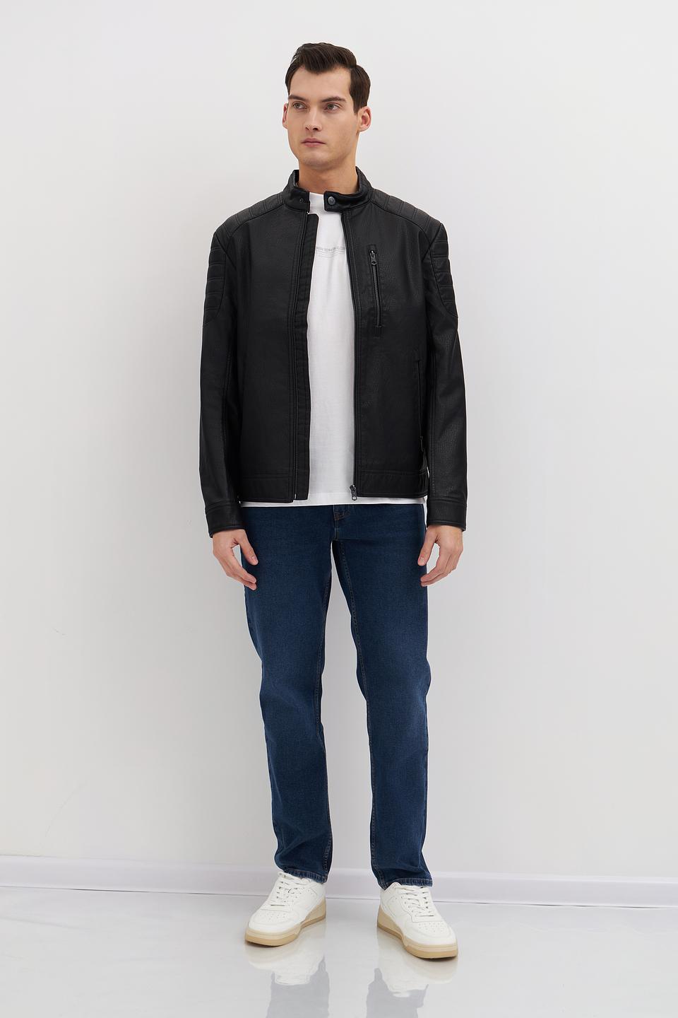 Куртка Tom Tailor кожаная чёрная