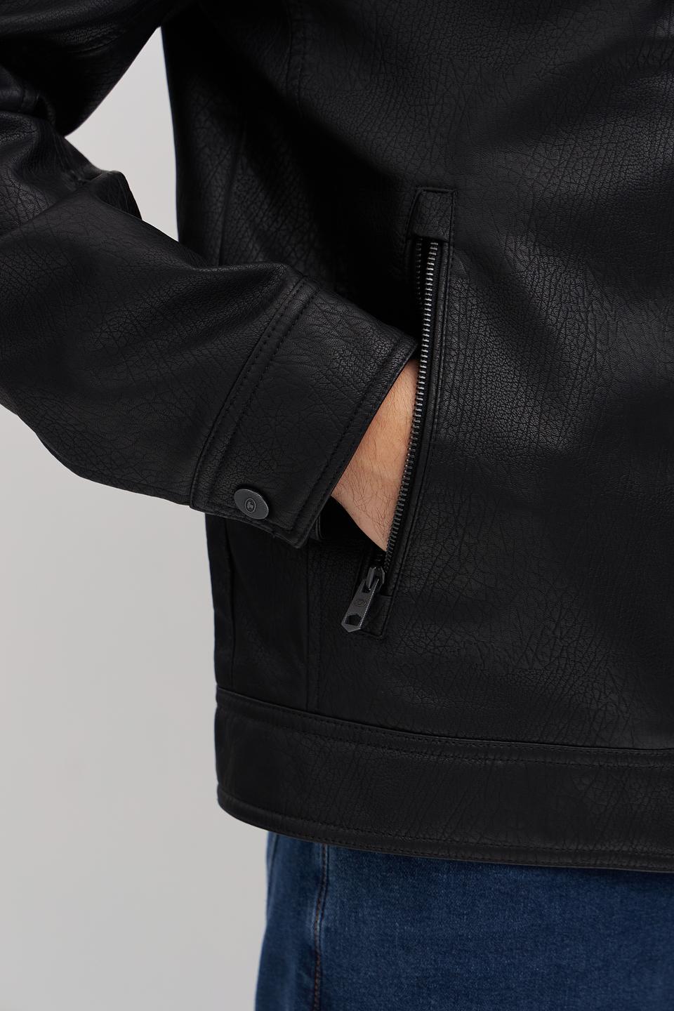 Куртка Tom Tailor кожаная чёрная