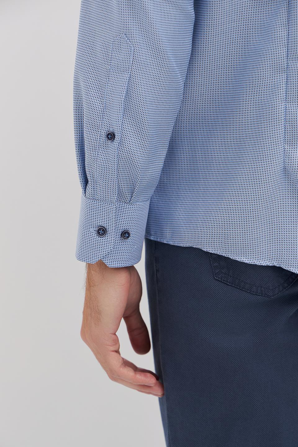 Рубашка Venti мужская голубая в мелкий рисунок