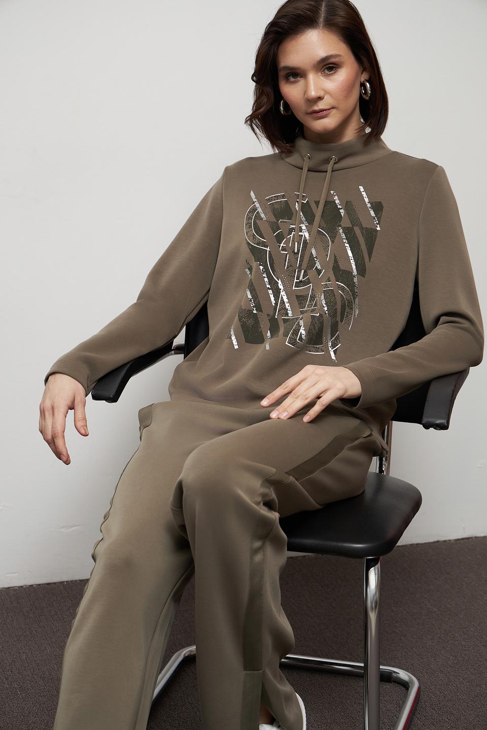 Пуловер Gerry Weber хаки с принтом