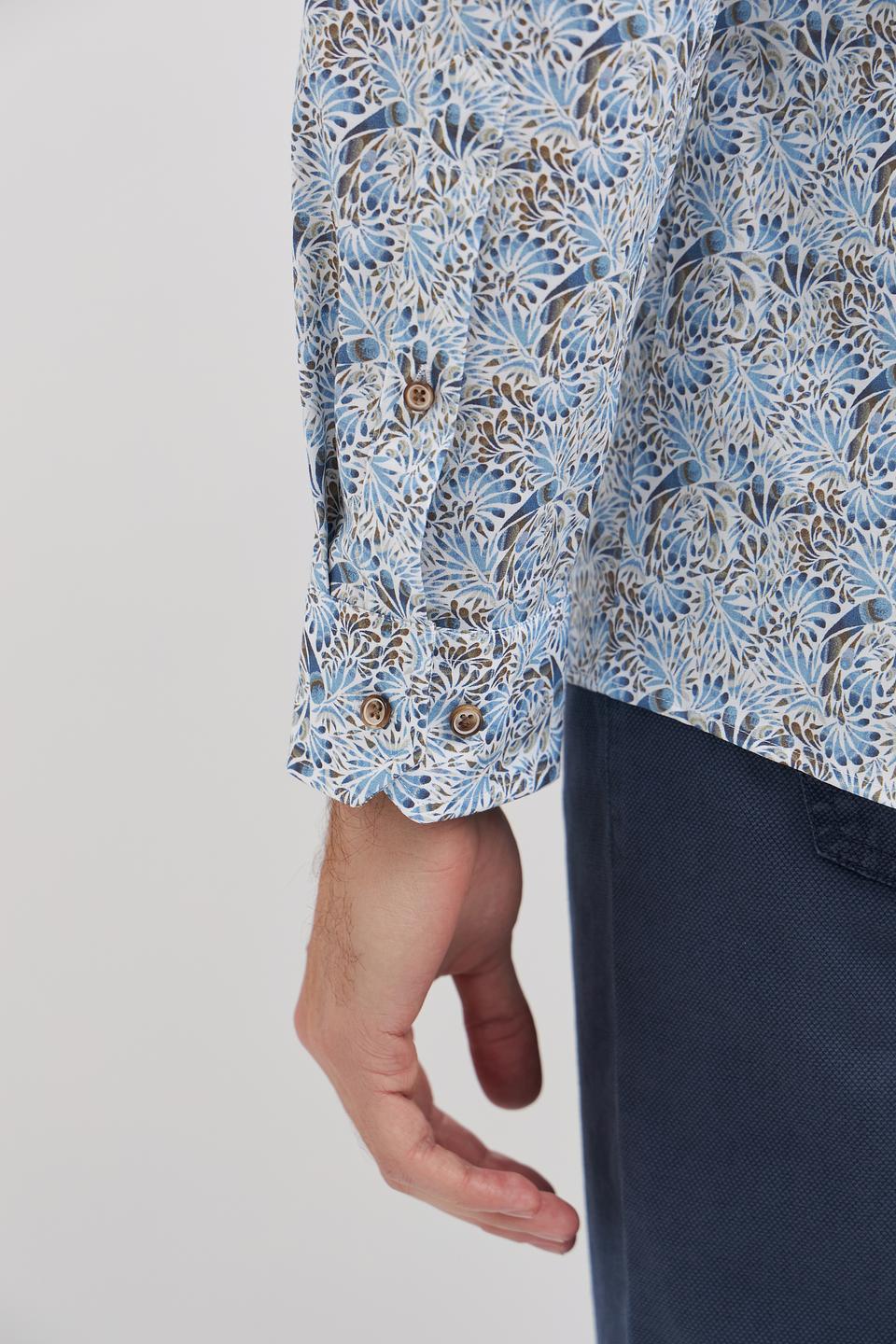 Рубашка Venti с принтом голубой