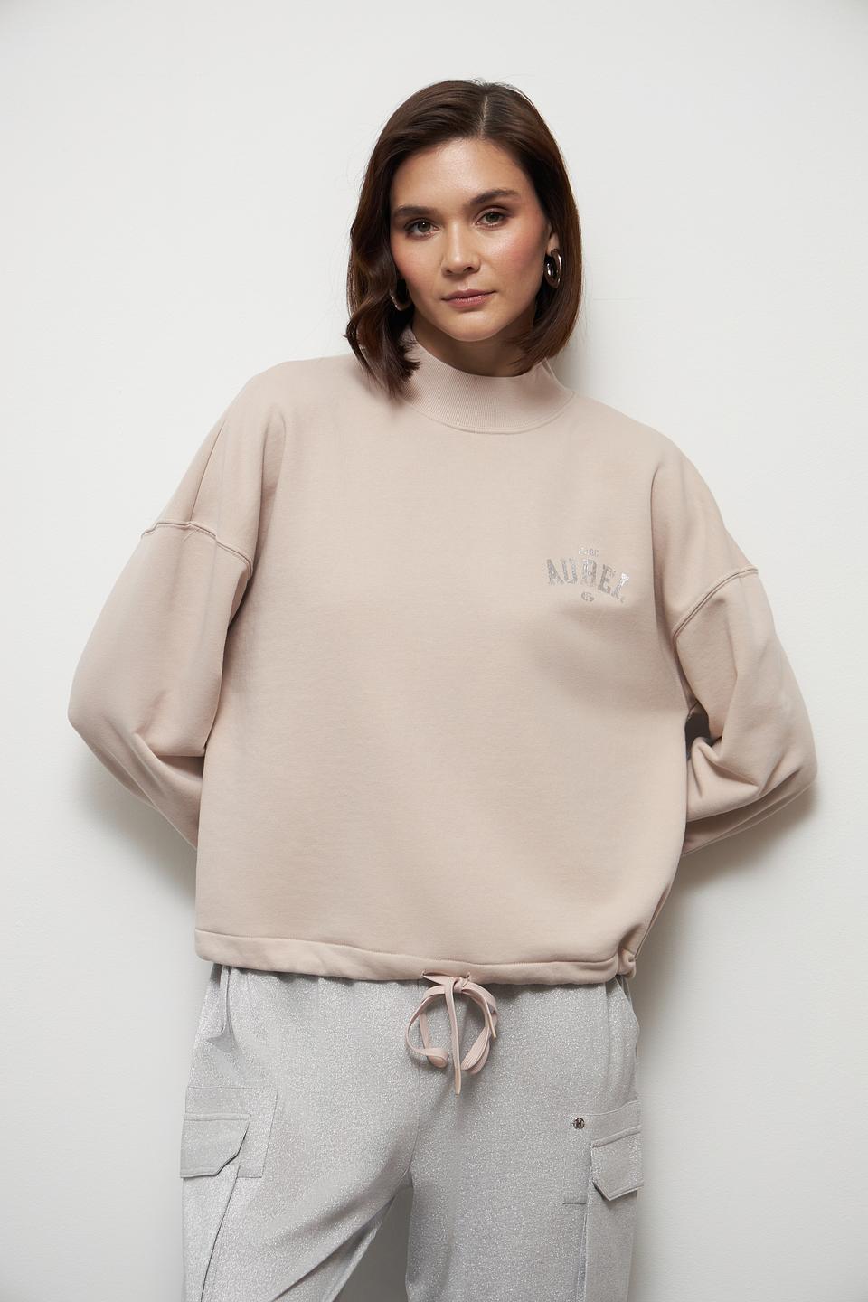 Пуловер Marc Aurel с логотипом бежевый