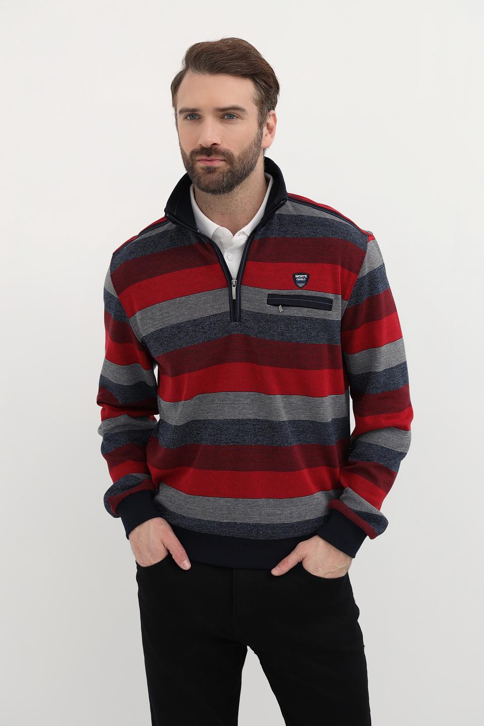 Джемпер Monte Carlo в полоску красный