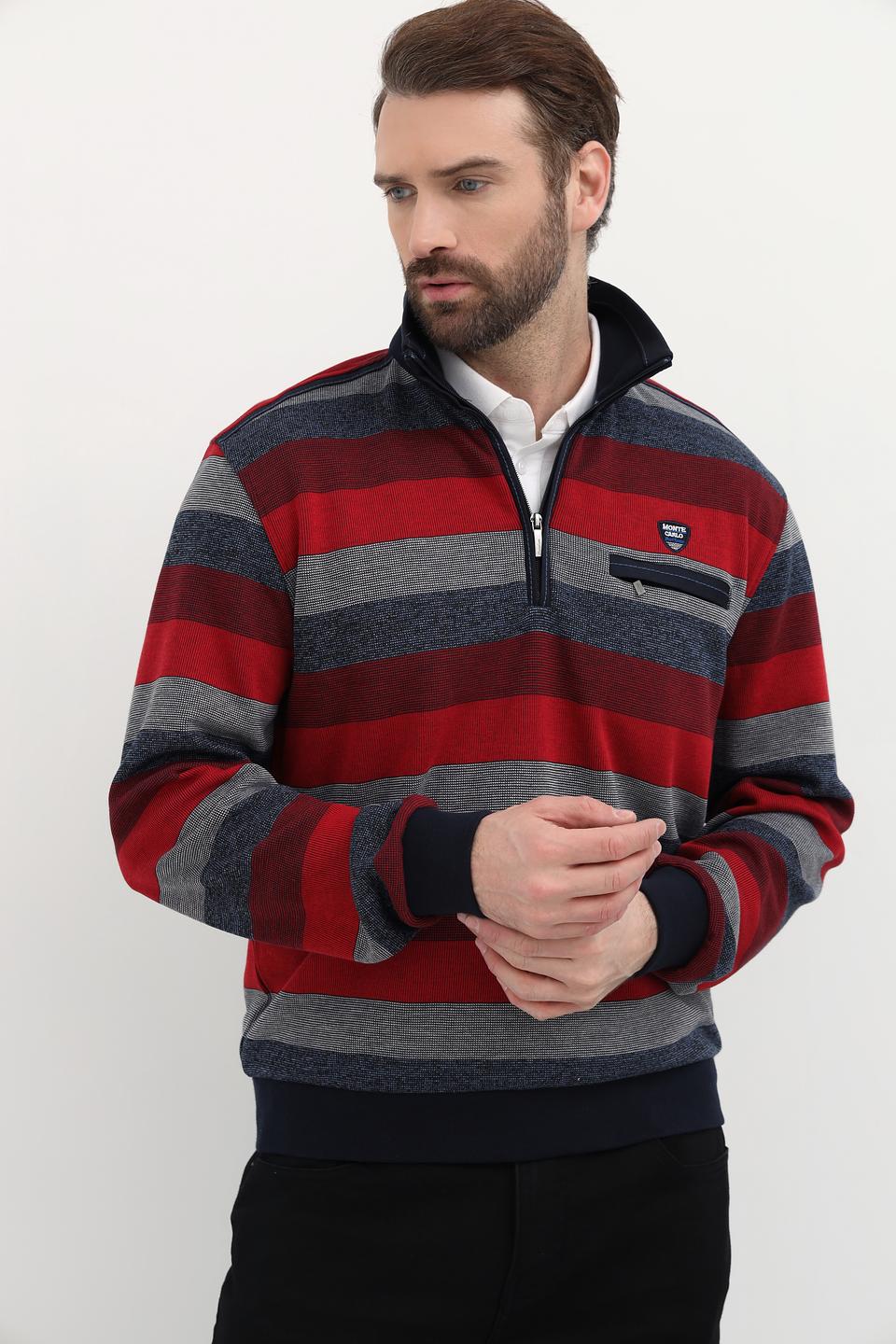 Джемпер Monte Carlo в полоску красный