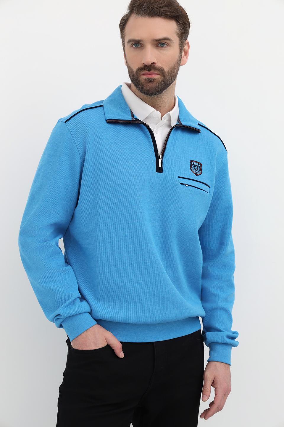 Джемпер Monte Carlo голубой с молнией