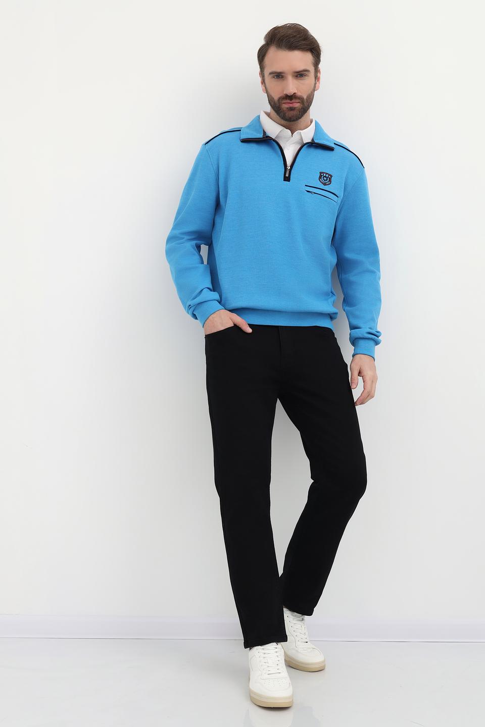 Джемпер Monte Carlo голубой с молнией