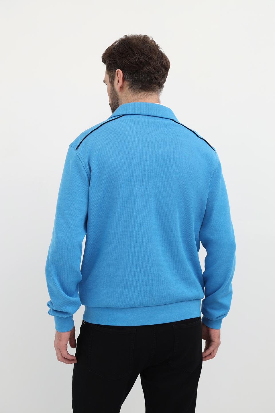 Джемпер Monte Carlo голубой с молнией