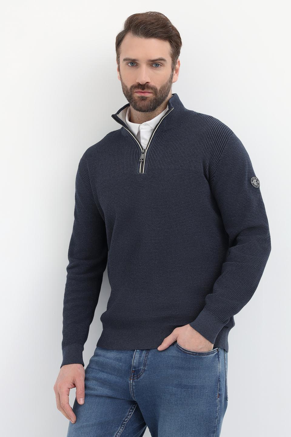 Джемпер Casa Moda с молнией синий